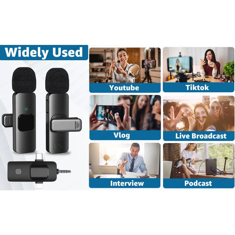4 in 1 Wireless Lavalier Microphone 3.5Mm Intelligent Noise-Reducing Mic for Iphone Android SLR Camera Loudspeaker Speake Radio