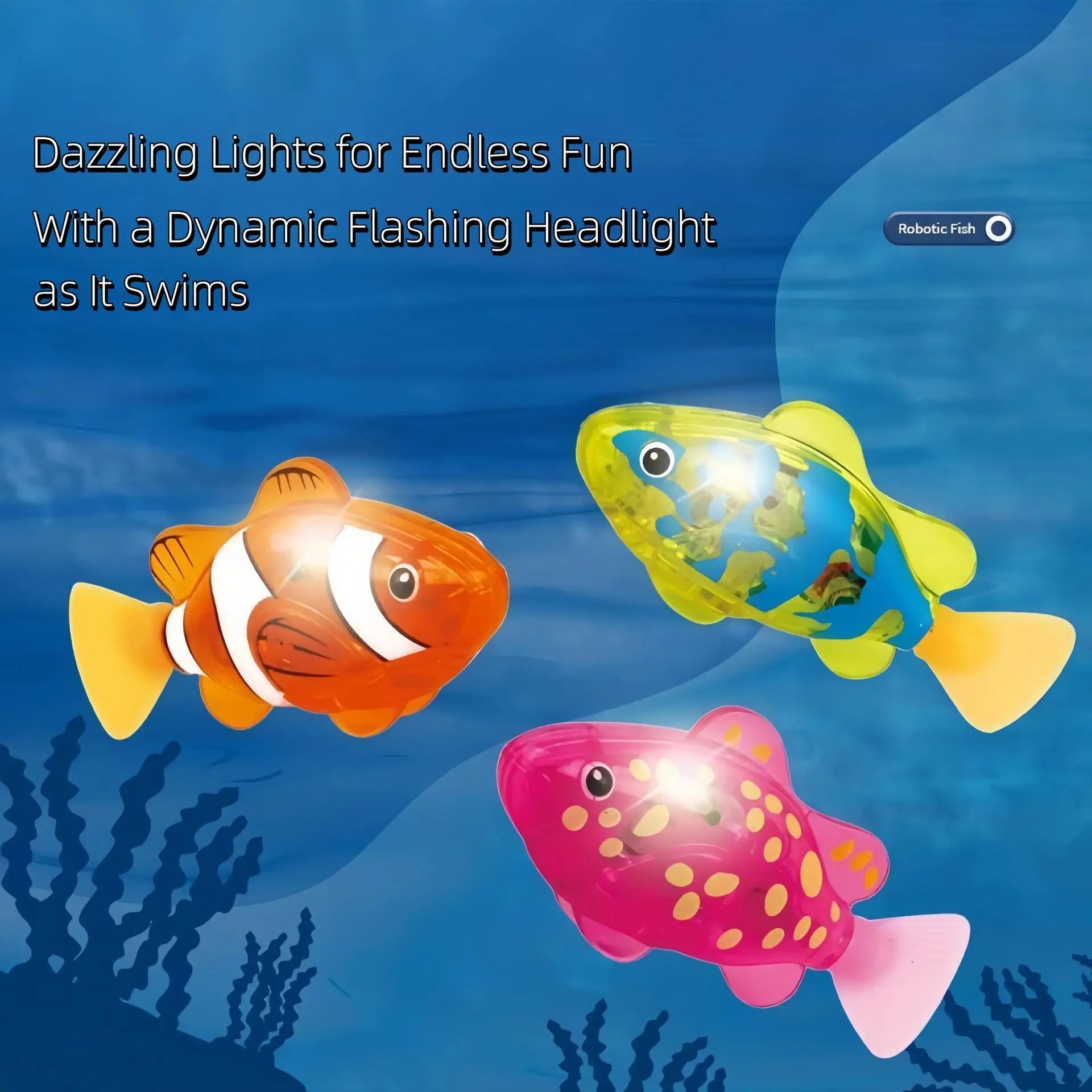 Baby Bath Light-Up Sensor Electric Small Fish Playing in Water Pet Fish Swimming Fish Can Swim Realistic Clownfish Toy