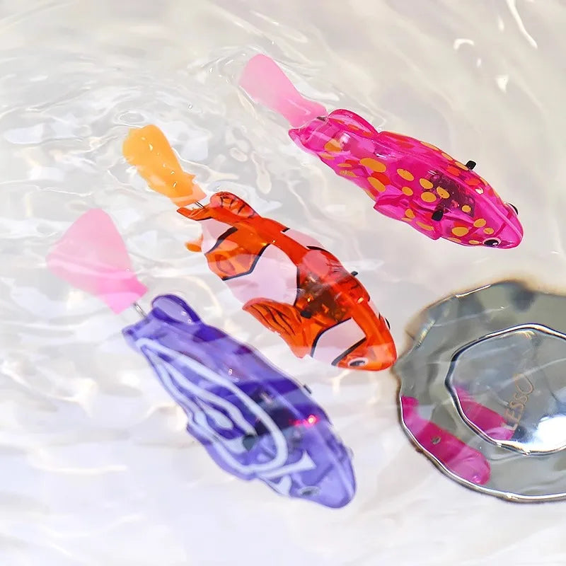 Baby Bath Light-Up Sensor Electric Small Fish Playing in Water Pet Fish Swimming Fish Can Swim Realistic Clownfish Toy