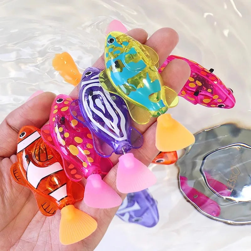 Baby Bath Light-Up Sensor Electric Small Fish Playing in Water Pet Fish Swimming Fish Can Swim Realistic Clownfish Toy