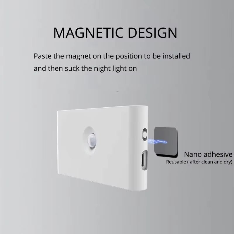 LED Human Body Sensing Night Light Wireless USB Rechargeable Wall Light Upper and Lower Glow Bedroom Stairway Hallway