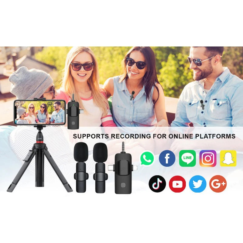 4 in 1 Wireless Lavalier Microphone 3.5Mm Intelligent Noise-Reducing Mic for Iphone Android SLR Camera Loudspeaker Speake Radio
