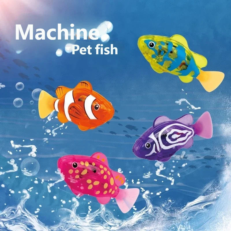 Baby Bath Light-Up Sensor Electric Small Fish Playing in Water Pet Fish Swimming Fish Can Swim Realistic Clownfish Toy